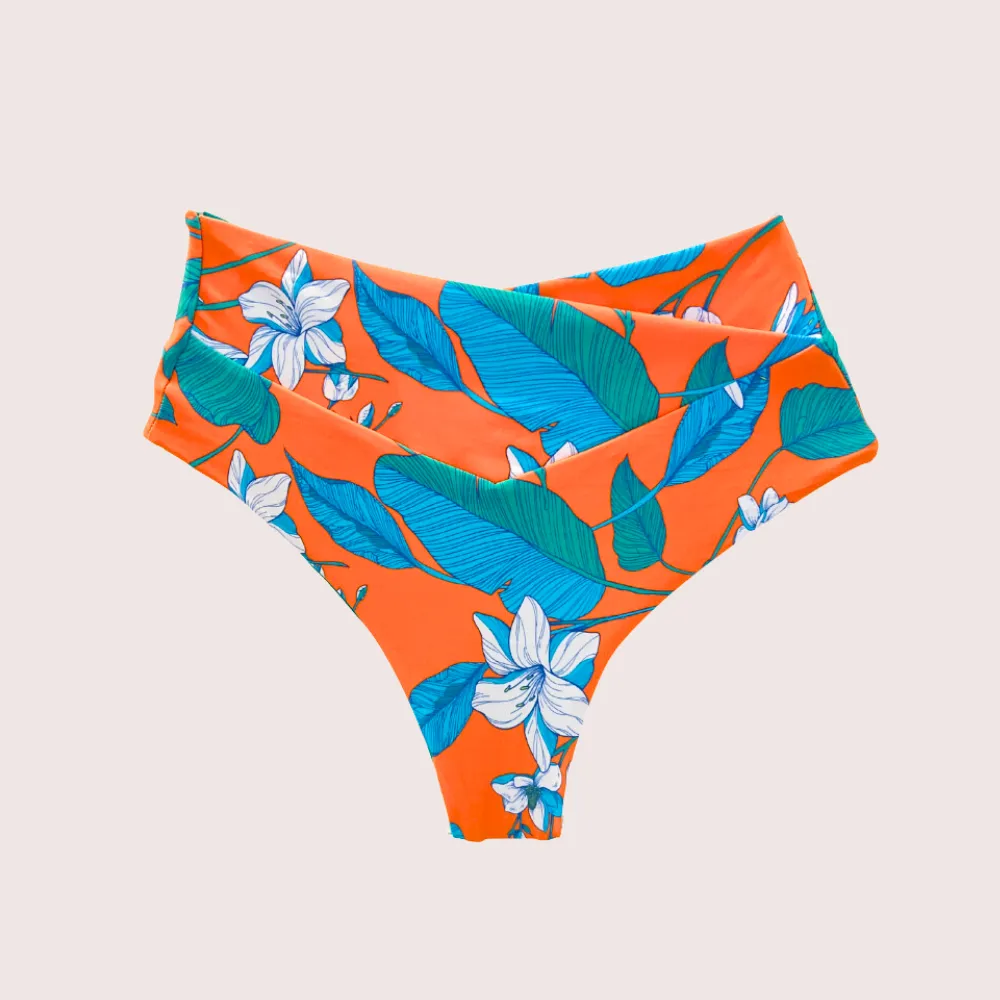 Bikini Bottom Alto – Orange Flowers