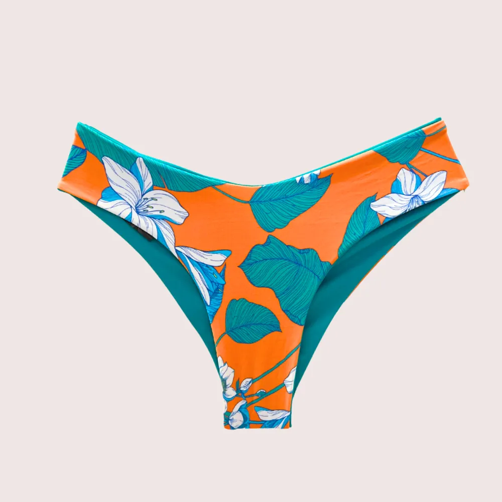 Bikini Bottom Brasilero – Orange Flowers