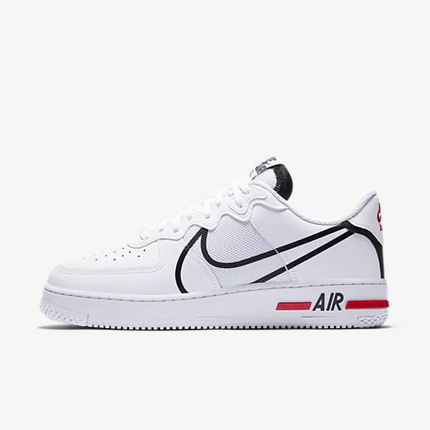 nike air force 1 react white and red