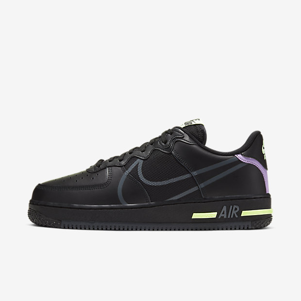 air force 1 react black violet