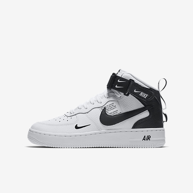 air force 1 mid utility black white