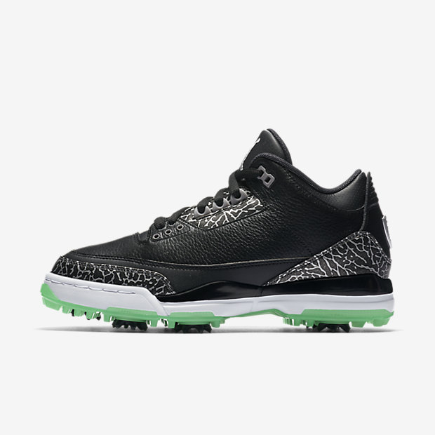 jordan 3 retro golf black green glow