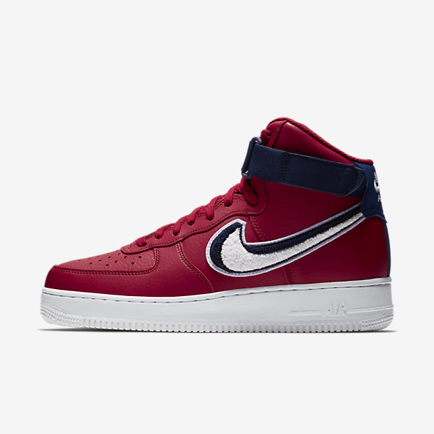 Air Force 1 High 3D Chenille Swoosh Red White Blue