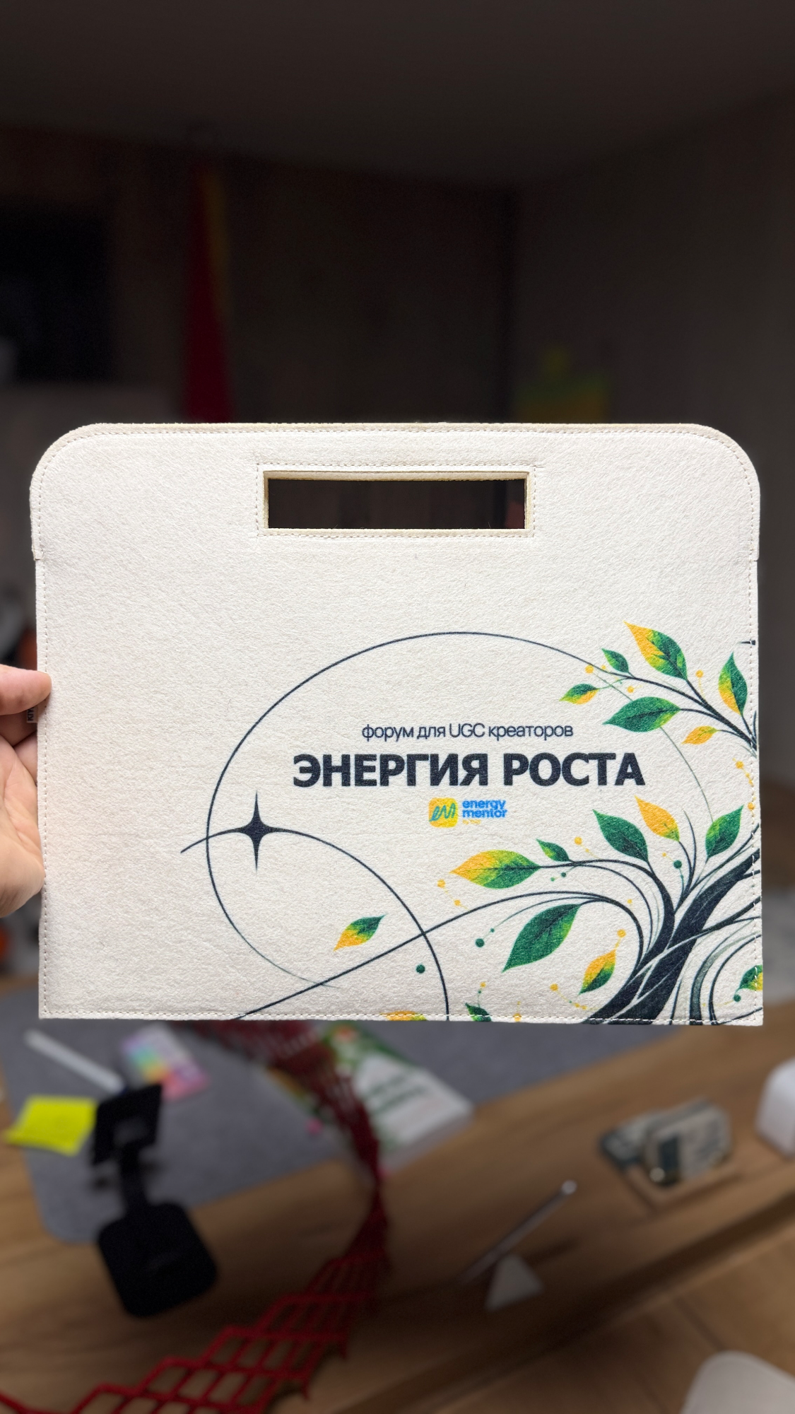 50 брендированных папок для форума UGC-креаторов «Энергия роста» — общий вид изделия