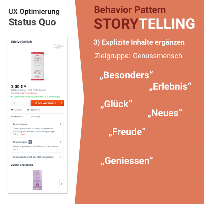 Storytelling: Explizite Inhalte durch UX-Optimierung herausstellen