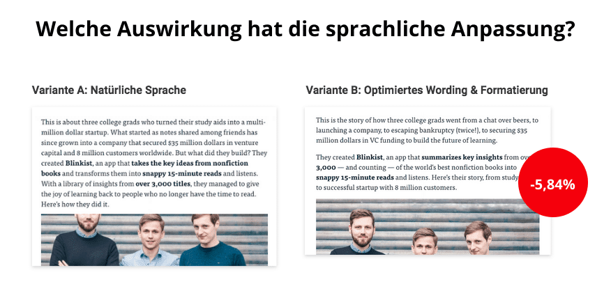 Copywriting Experiment 1