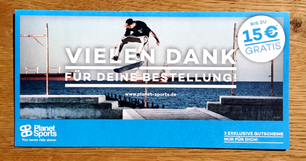 Das erste, was ich im Paket finde ist ein Dankeschön (deutlich angehemer, als gleich mit der Rechnung konfrontiert zu werden).