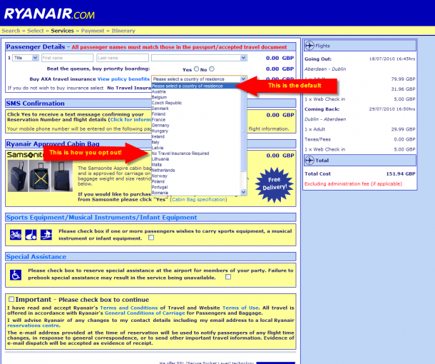 Ryanair Reiseversicherung