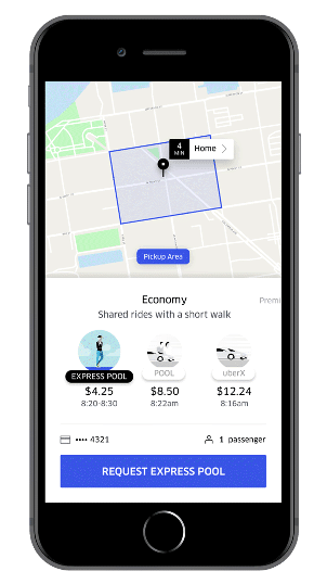 Uber Express Pool Screenshot