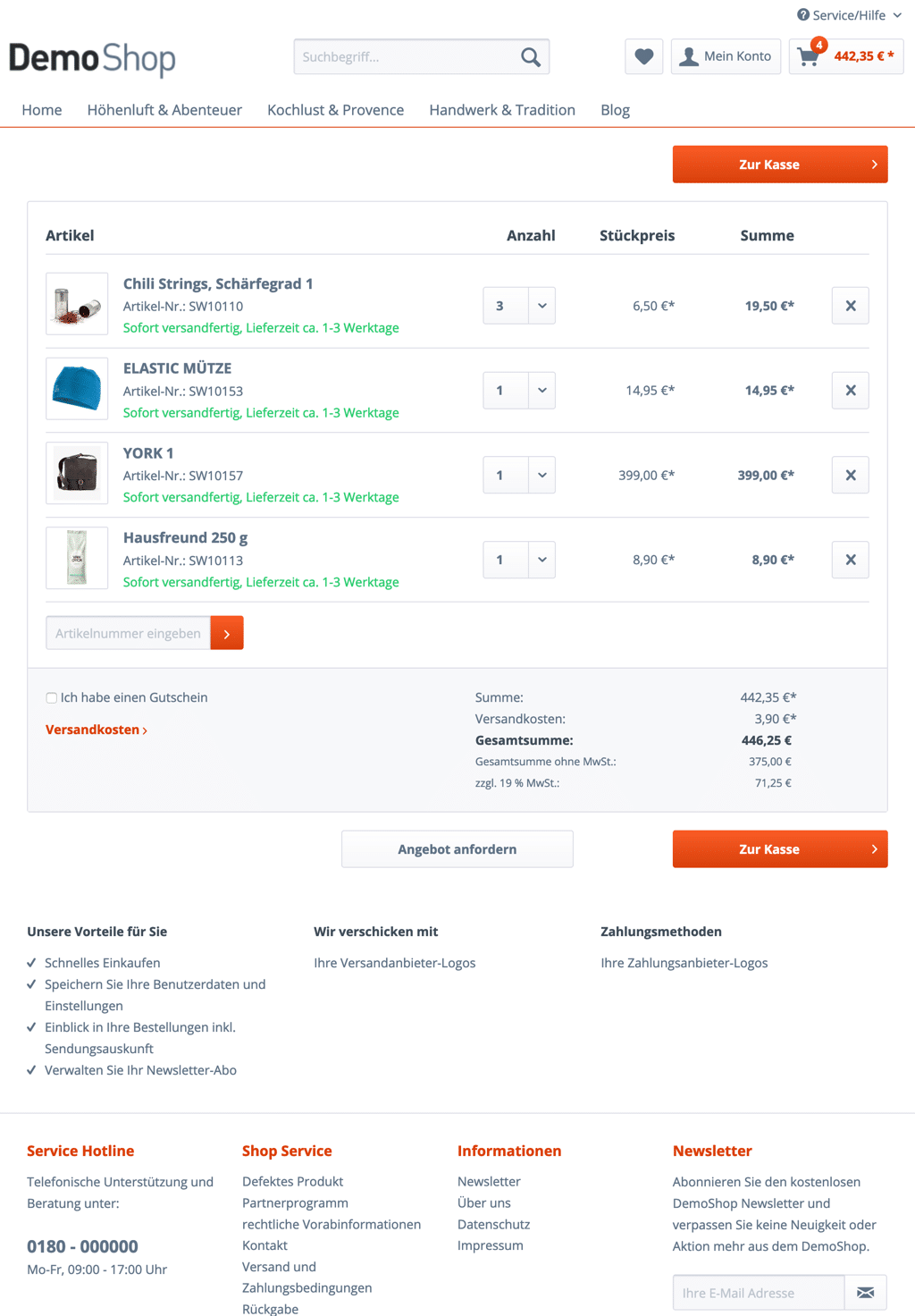 Control Variante eines Shopbeispiels