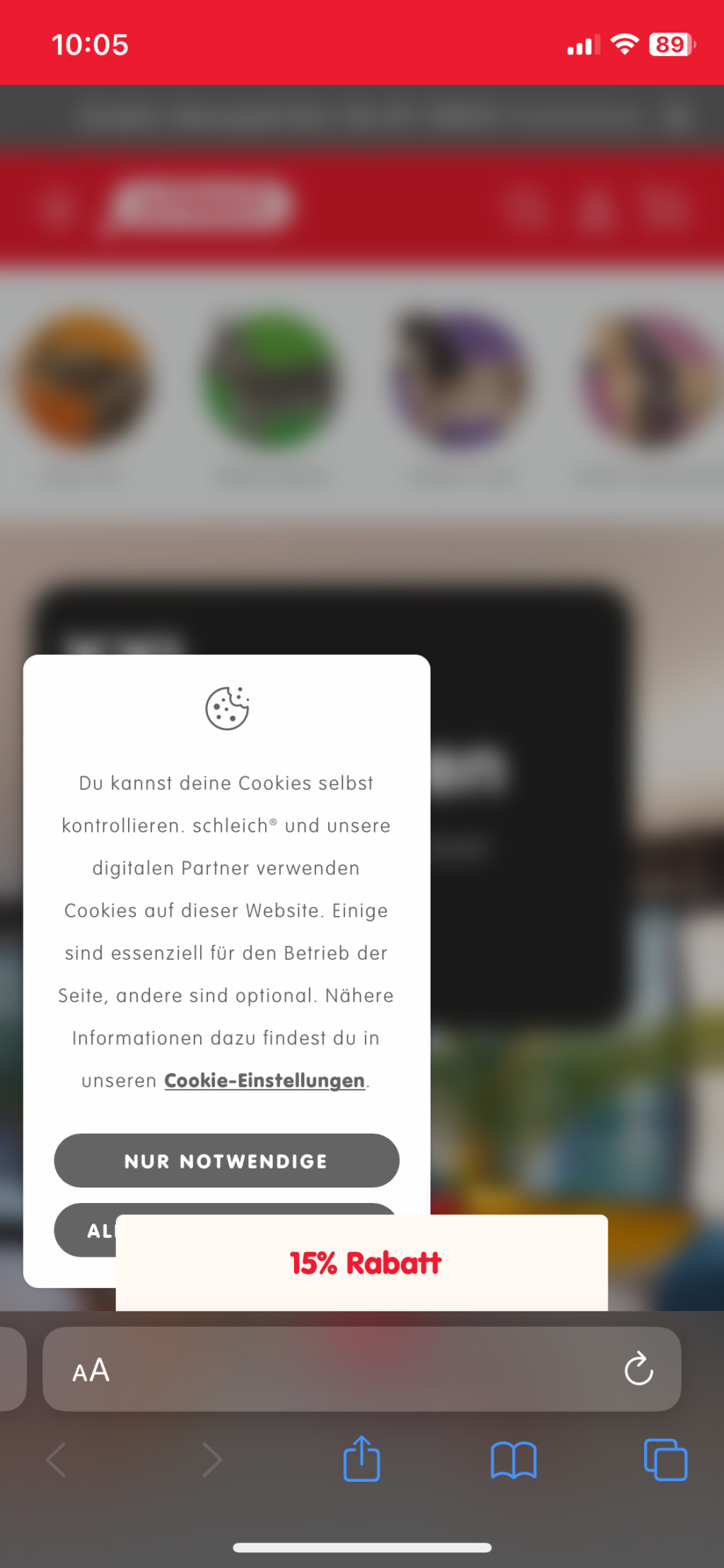 Ein Werbelayer überlagert den Cookie-Consent-Layer