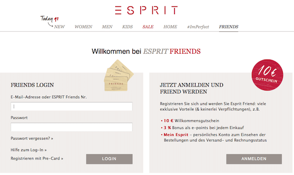 Unlocking mit Reason Why bei Esprit