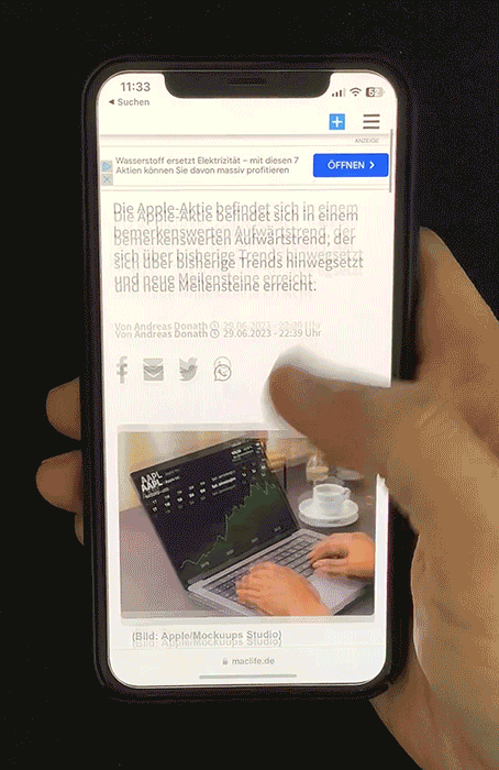 Mobile Webseite springt wenn Werbeanzeigen wechseln