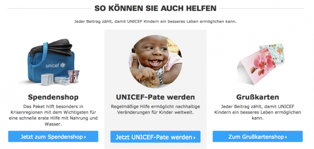 Center Stage Effect bei Unicef