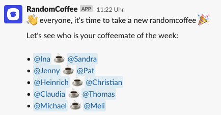 Slack Random Coffee