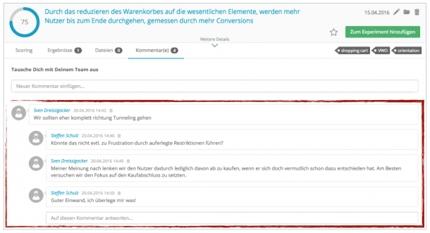 Im Team diskutieren