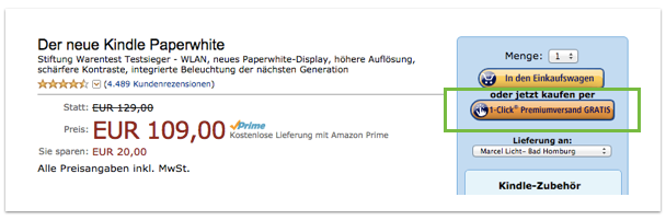 Der Oneklick ist ein Paradebeispiel für Differenzierung durch Interaktion.