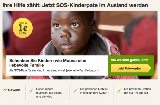 Reason Why für eine Patenschaft bei SOS Kinderdorf