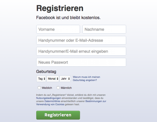 Tipp 2 - Formularname Facebook