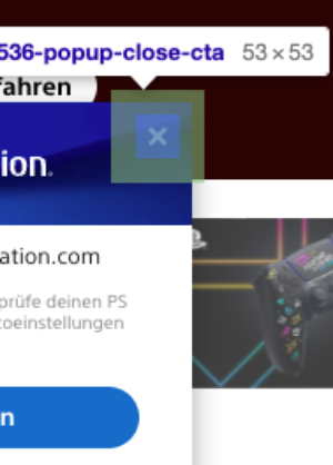 So sollte die Interaktionsfläche für kleine Buttons im optimal Fall aussehen