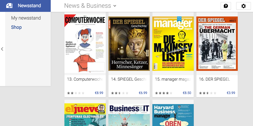 Auch hier können viele Zeitungen bequem per App geshoppt werden. Einzelne Artikel jedoch nicht.