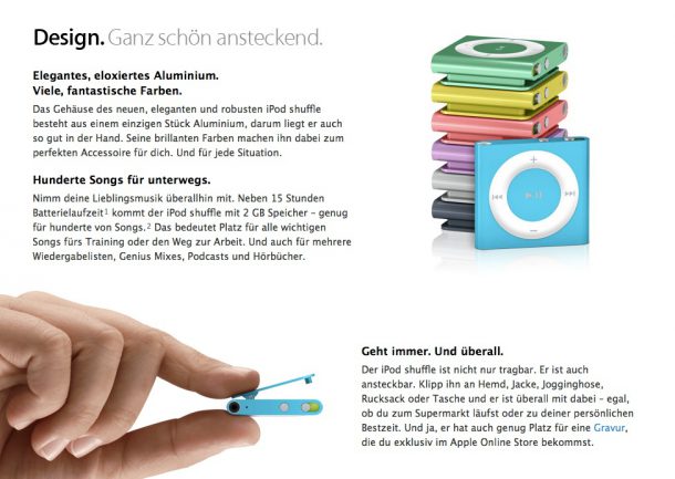 Apple zeigt "below the fold" alle wichtigen Details