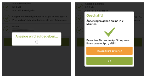 Sehr geschickt: Die Frage nach der Bewertung wird an ein positives Erlebnis geknüpft.