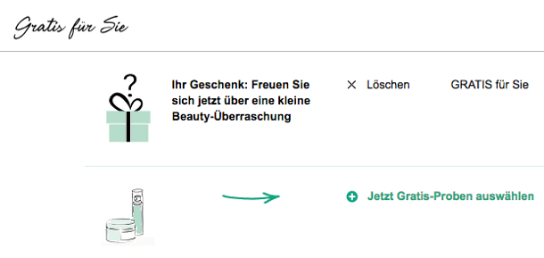Wie im Ladengeschäft: Gratisproben zu jedem Parfumkauf.