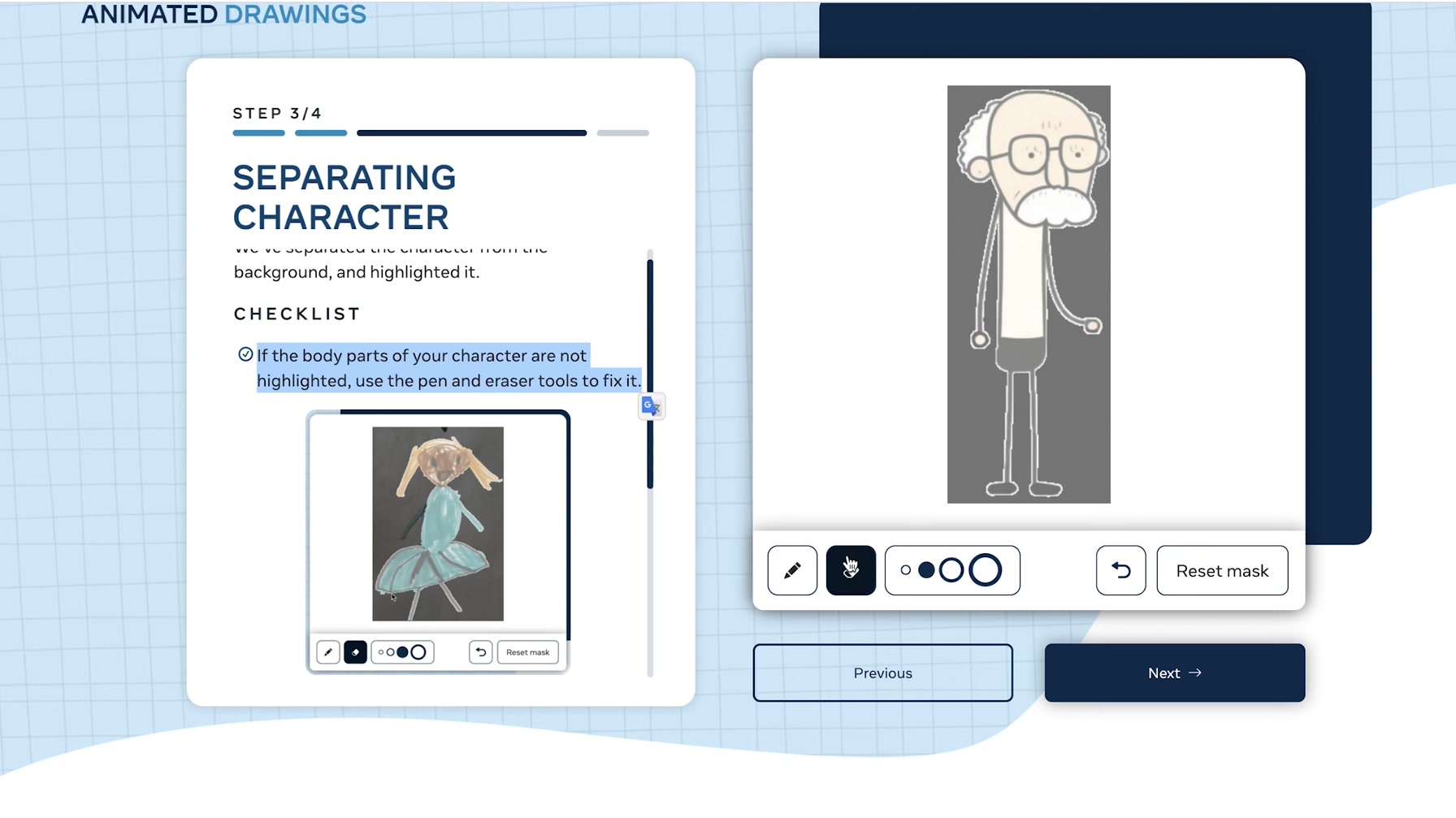 手描きイラストからアニメーションを生成するAI『Animated Drawings』 8번째 장면
