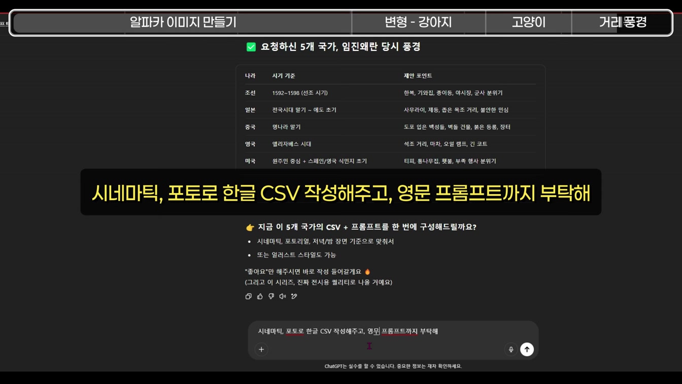 이미지 프레임워크 사용법 - GPTs편. 엑셀 없이 직접 GPTs를 세팅하고 사용하세요. 동물 요리 쇼츠를 예시로 사용법을 소개합니다. 유튜브 주제 아이디어 1가지 공유합니다. 14번째 장면