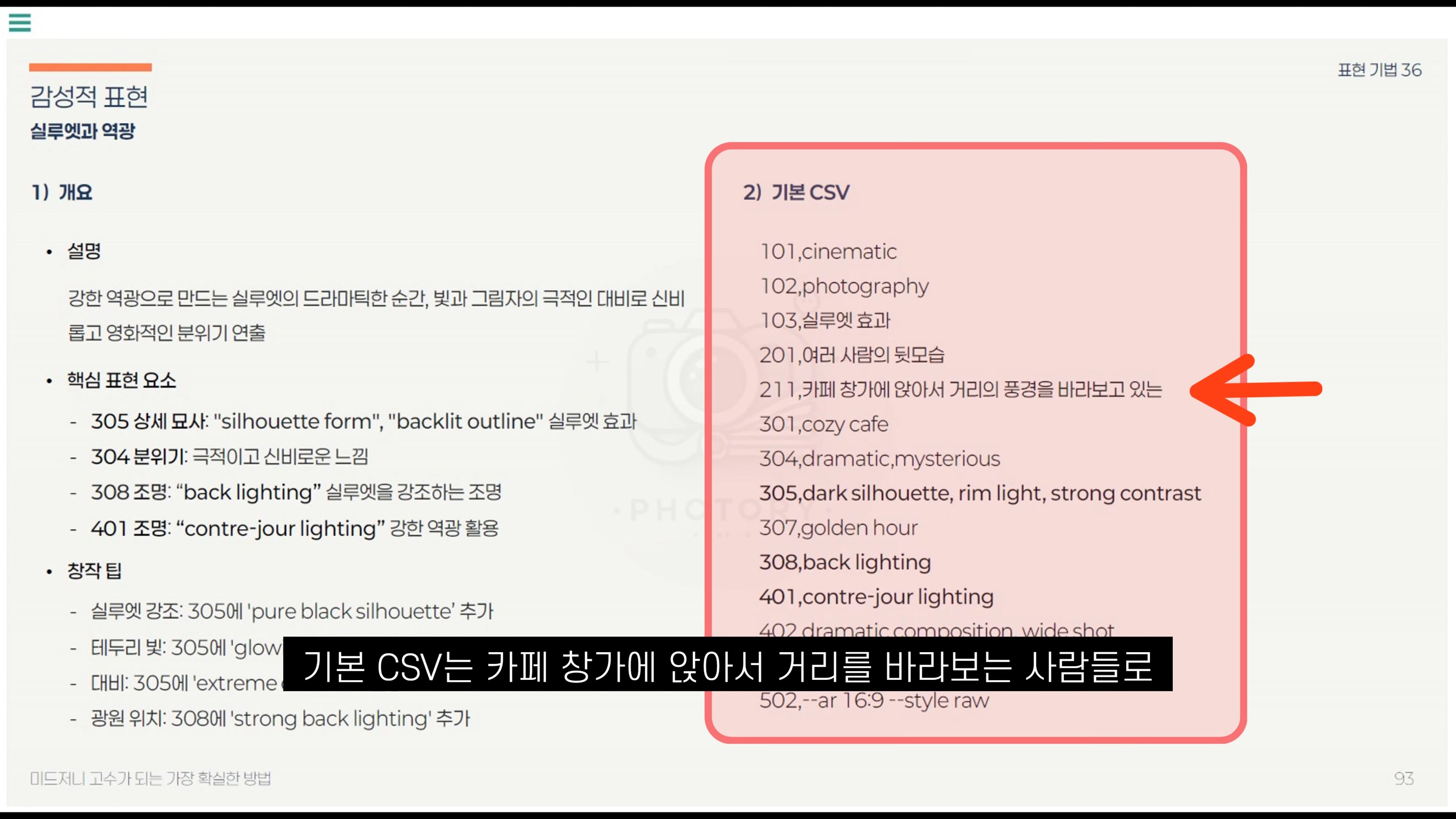 미드저니 프롬프트 표현 기법, '실루엣과 역광' 으로 전문가 수준의 이미지 만들기, 스마트 프롬프트 메이커 포토리 소개 전자책 제공 4번째 장면