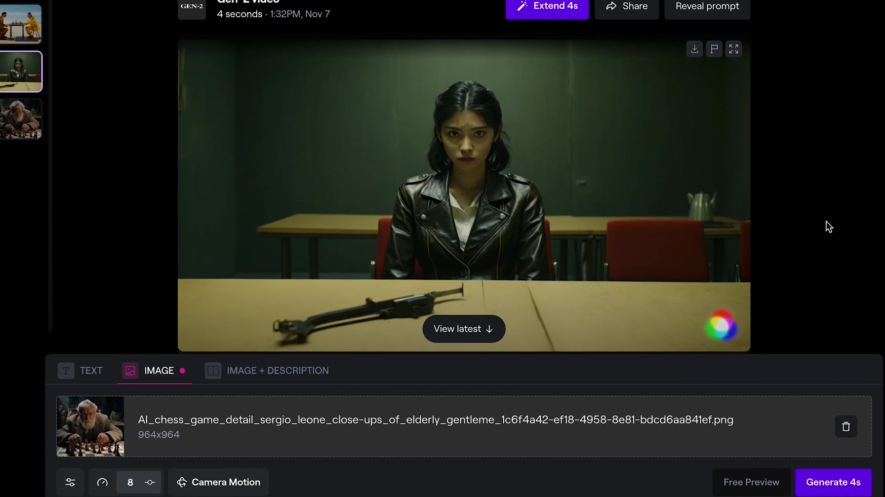 動画生成AI『Gen-2』の使い方。AI美女を自然に動かす動画や、映画・アニメも生成可能です！ 13번째 장면