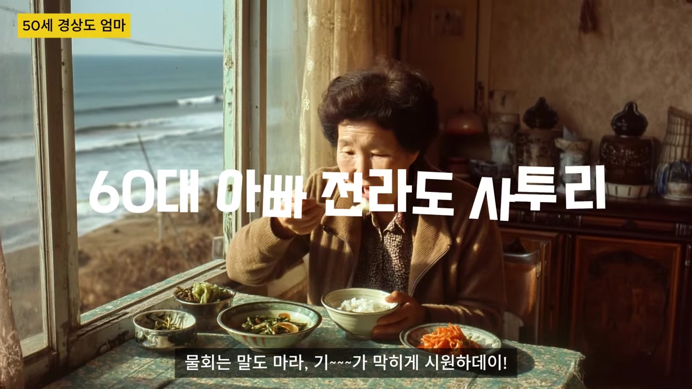 [교육] 경상도나 전라도 사투리 OpenAI.fm TTS로 리얼하게 가능할까? 내가 원하는 시대의 인물 표현은 일관되게 만들 수 있는 걸까? #Openaifm #미드저니7 #일관성 4번째 장면