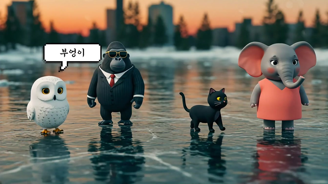[Ep.03] 꽁꽁 얼어붙은 한강 위로 고양이가 걸어다닙니다 #챌린지 #챌린지노래 #Coda #에피소드 #whiskai #구글위스크 #꽁꽁얼어붙은한강위로고양이가걸어다닙니다 8번째 장면