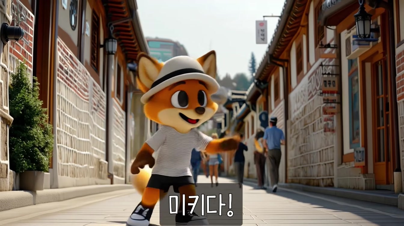 [작품] 모루와 미키의 여름날 골목여행 | 원데이클래스 교육생작품 #캐릭터일관성 #ai교육 5번째 장면