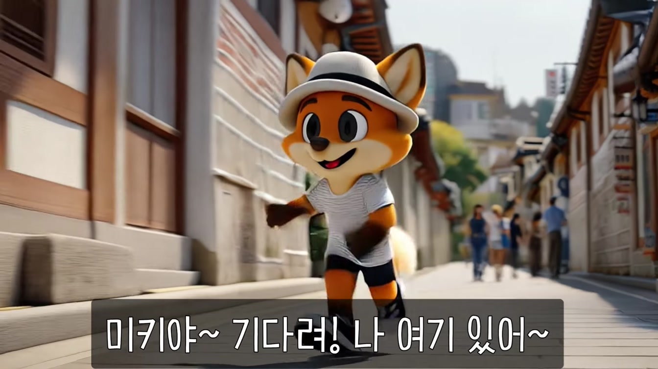 [작품] 모루와 미키의 여름날 골목여행 | 원데이클래스 교육생작품 #캐릭터일관성 #ai교육 7번째 장면
