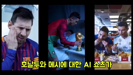 해외에서 난리난 메시 호날두 AI 쇼츠 따라 만들기 (무료로 가능) 1번째 장면