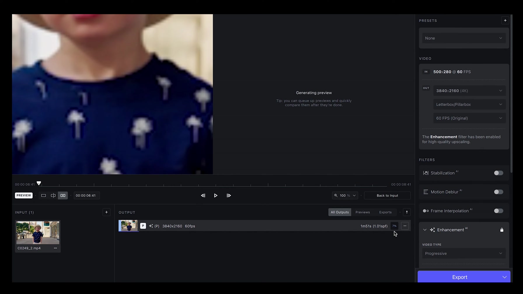 画質の荒い動画を綺麗にしてくれる動画AIツール『Topaz Video AI』 7번째 장면