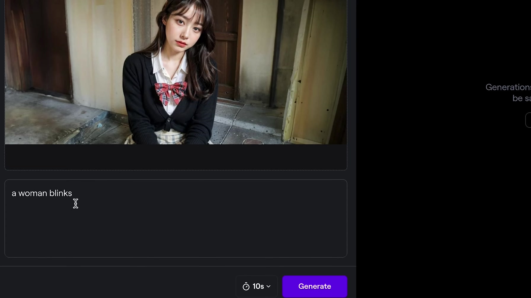 【AI美女が超リアルに動く!?】GEN-3の新機能『i2v』でai美女を動かす方法 5번째 장면