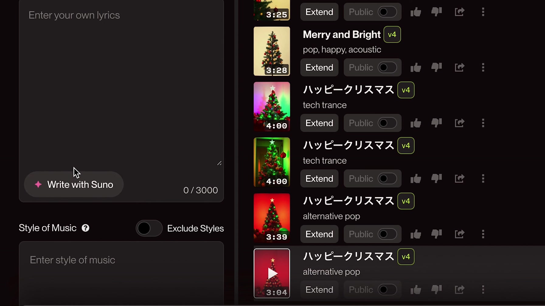 【音楽生成ai】aiでプロ並の曲を作れる『Suno v4』の使い方をご紹介。良い曲を作成するコツは？ 8번째 장면