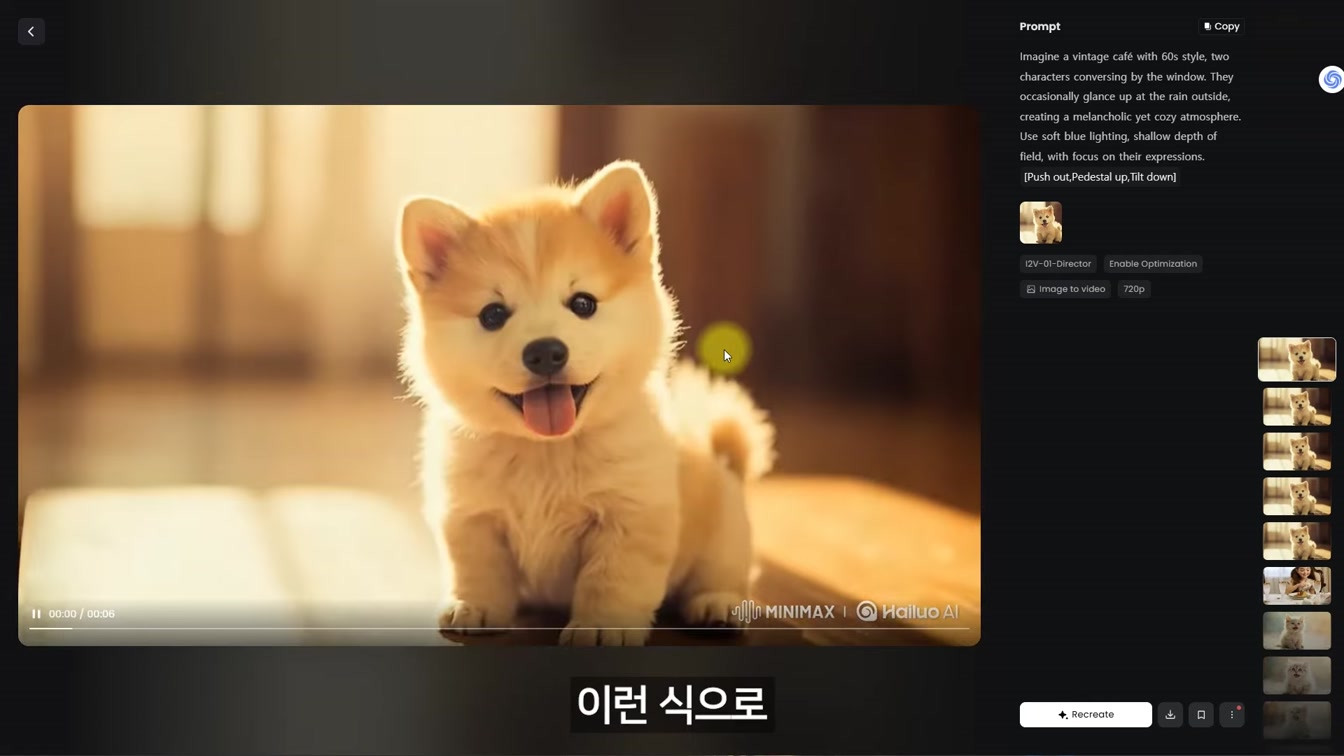 사진 한 장으로 시리즈 영상 만드는 Hailuo AI 기능 총정리 13번째 장면
