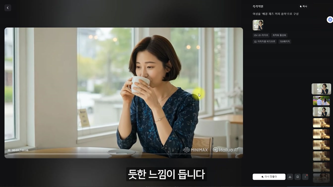 사진 한 장으로 시리즈 영상 만드는 Hailuo AI 기능 총정리 16번째 장면