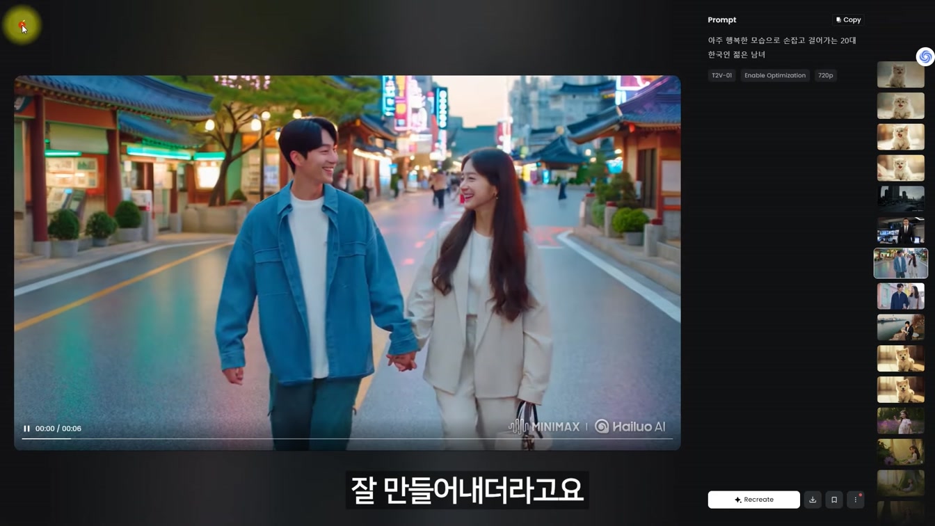 사진 한 장으로 시리즈 영상 만드는 Hailuo AI 기능 총정리 2번째 장면