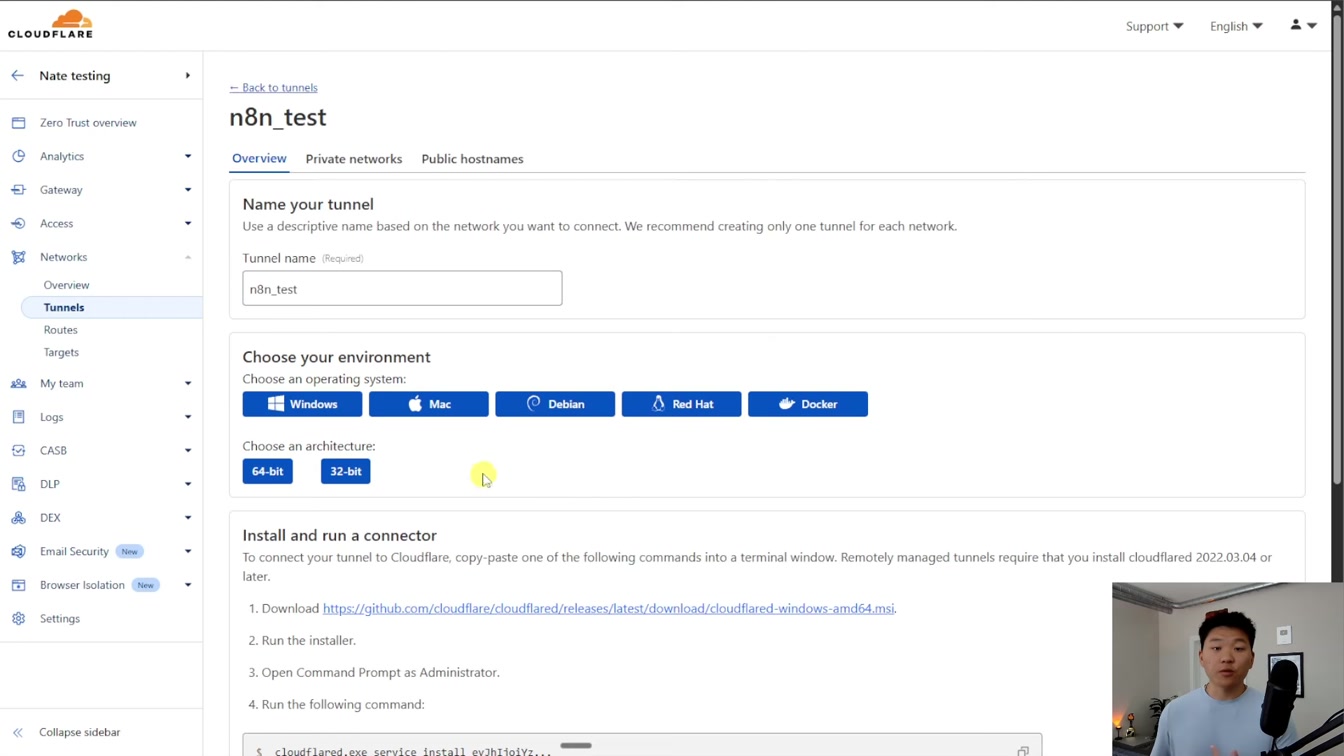 How to Set Up a Cloudflare Tunnel for Local n8n (2025) 4번째 장면