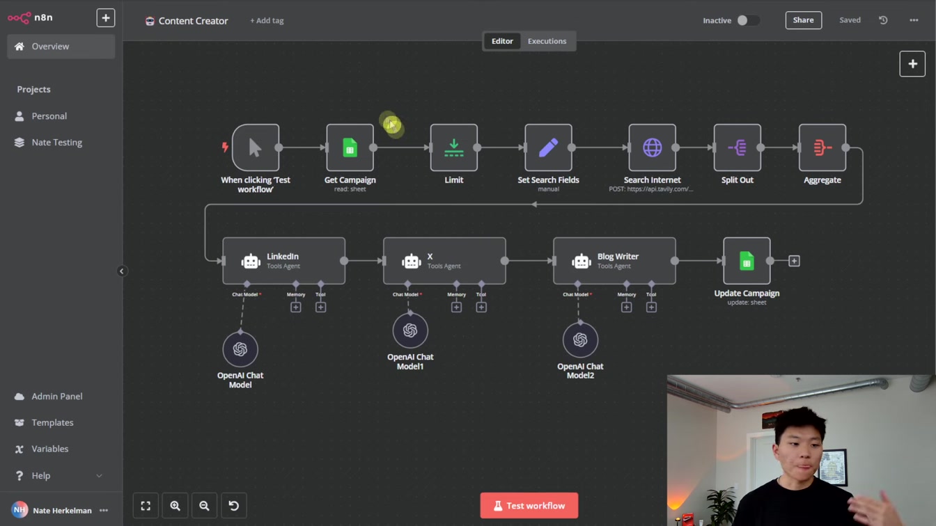 Build this Multi AI Agent System for Research and Content Creation in n8n 3번째 장면