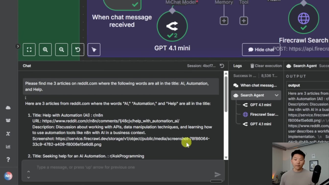 This AI Agent Can Scrape and Screenshot the Web with No Code (n8n tutorial) 3번째 장면
