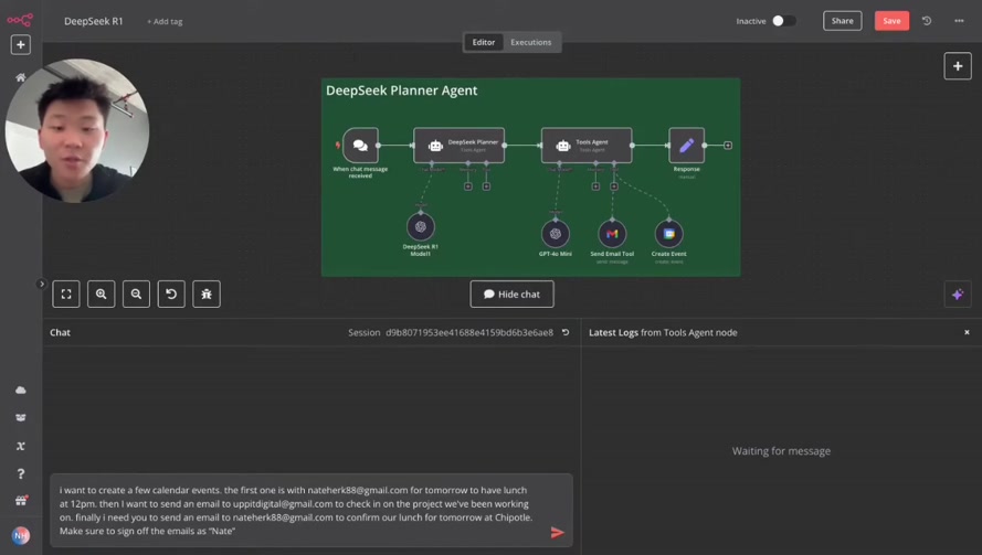 How to Actually Build Agents with DeepSeek R1 in n8n (Without OpenRouter) 1번째 장면