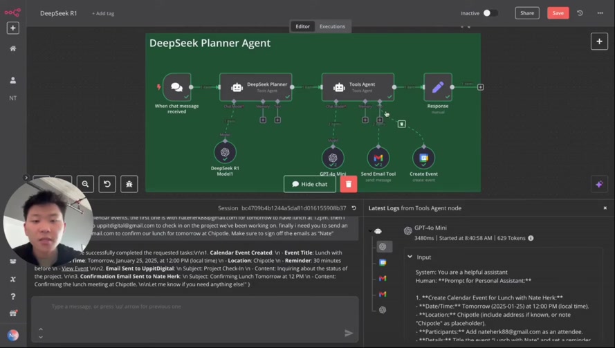 How to Actually Build Agents with DeepSeek R1 in n8n (Without OpenRouter) 13번째 장면