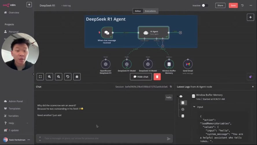 How to Actually Build Agents with DeepSeek R1 in n8n (Without OpenRouter) 7번째 장면