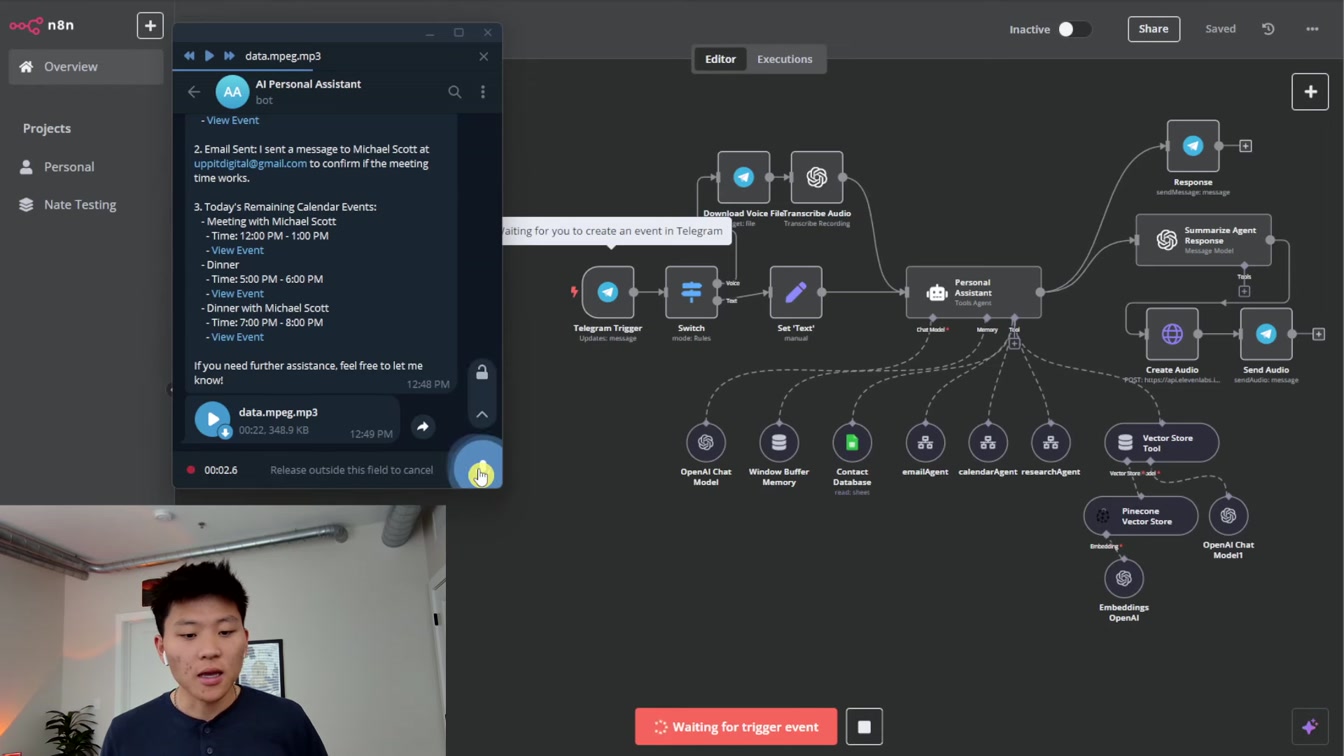 How to Build a Personal Assistant AI Agent in n8n (Step-by-Step, No Code) 1번째 장면